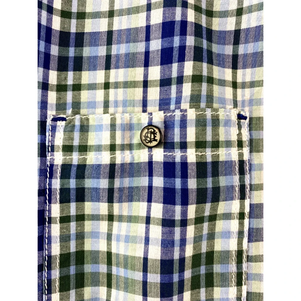 Buffalo David Bitton Multicolor Plaid Short Sleeve Button Up Shirt Mens Medium - Picture 4 of 9